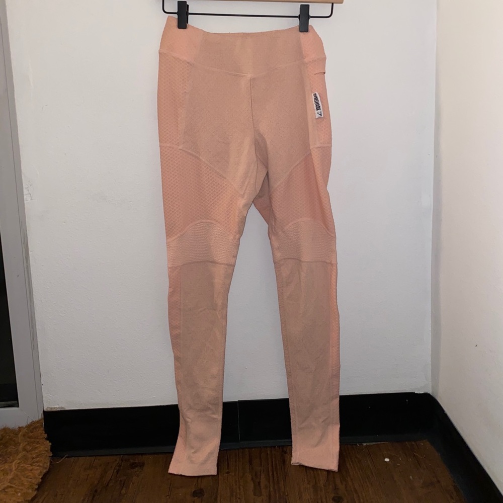 pink Gymshark leggings with textures details